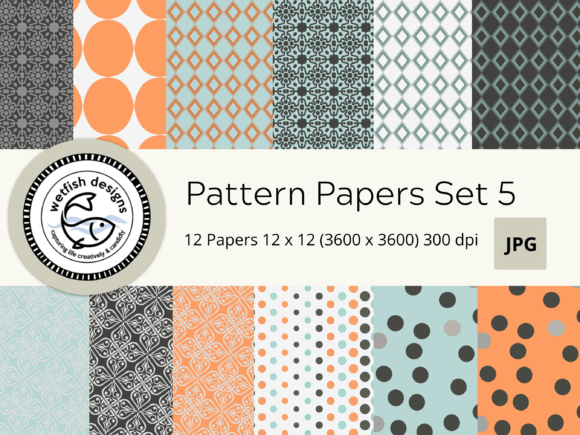 Digital Scrapbook Pattern Papers Set 5