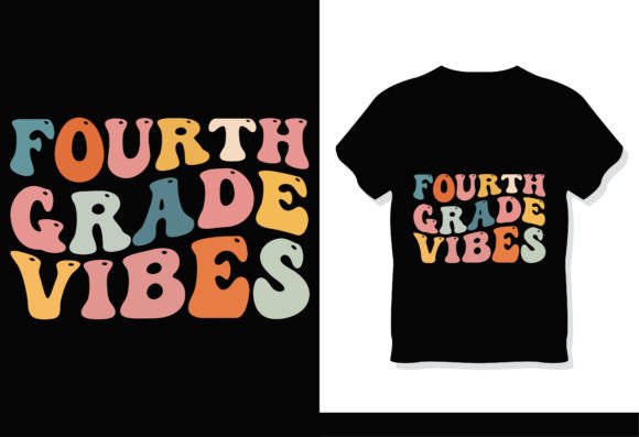 Fourth Grade Vibes Retro Groovy T-Shirt