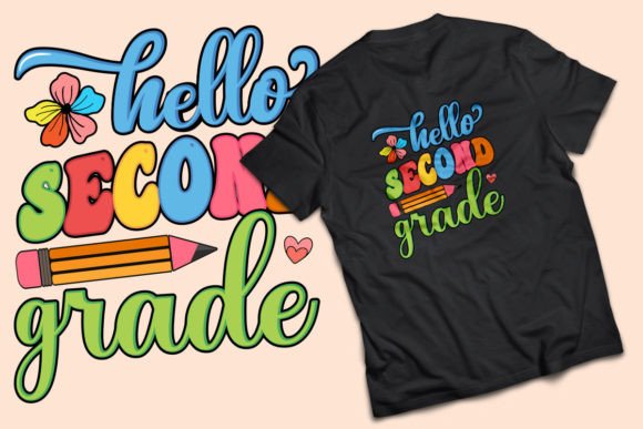 Hello Second Grade T-Shirt Design Graphics