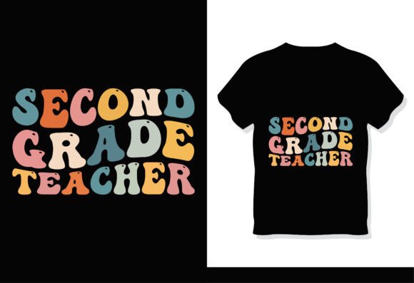 Second Grade Teacher Retro Groovy Shirt Graphics