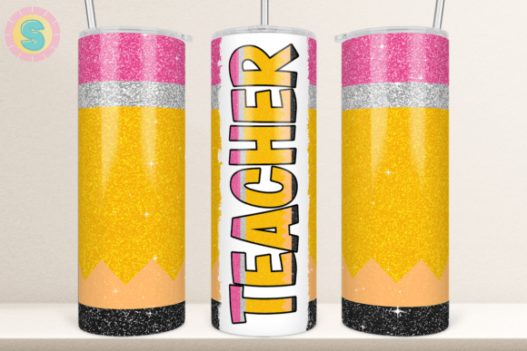 Teacher Glitter Tumbler Sublimation
